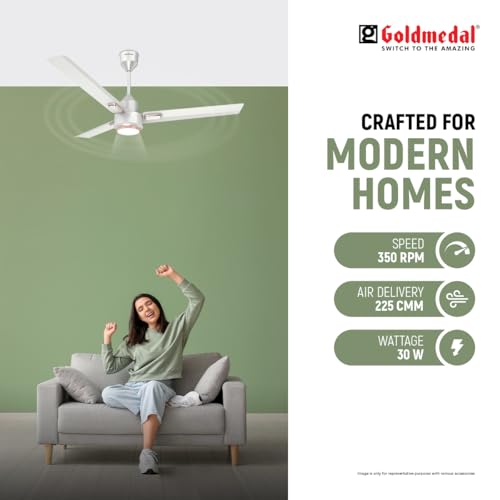 Image of Goldmedal Opus Aura Lux BLDC Ceiling Fan 1200mm With Remote|High Speed