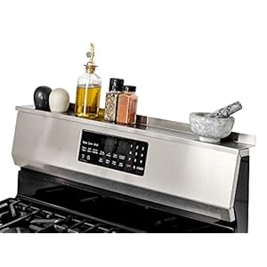 StoveShelf 30″ Length Stainless Steel Finish Magnetic Shelf for Kitchen Stove – Kitchen Storage Solution with Zero Installation – Over Stove Spice Rack Organizer