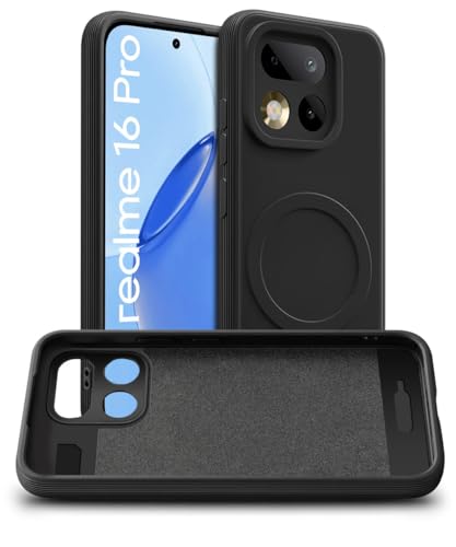 Image of WOW IMAGINE Back Case Cover for Realme 16 Pro 5G | Soft Matte Silicone Case| Slim Fit & Shockproof | Camera Protection Bumper Cover (Black)