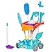 HOMCOM Jeu d'imitation Chariot de Nettoyage Enfant - Chariot de ménage Enfant - Total 22 Accessoires variés - ABS PP Bleu Rouge Blanc