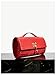 OYOANGLE Women's Woven PU Leather Buckle Handbag Fashion Evening Bag Clutch Purse Casual Trendy Bags Red One Size