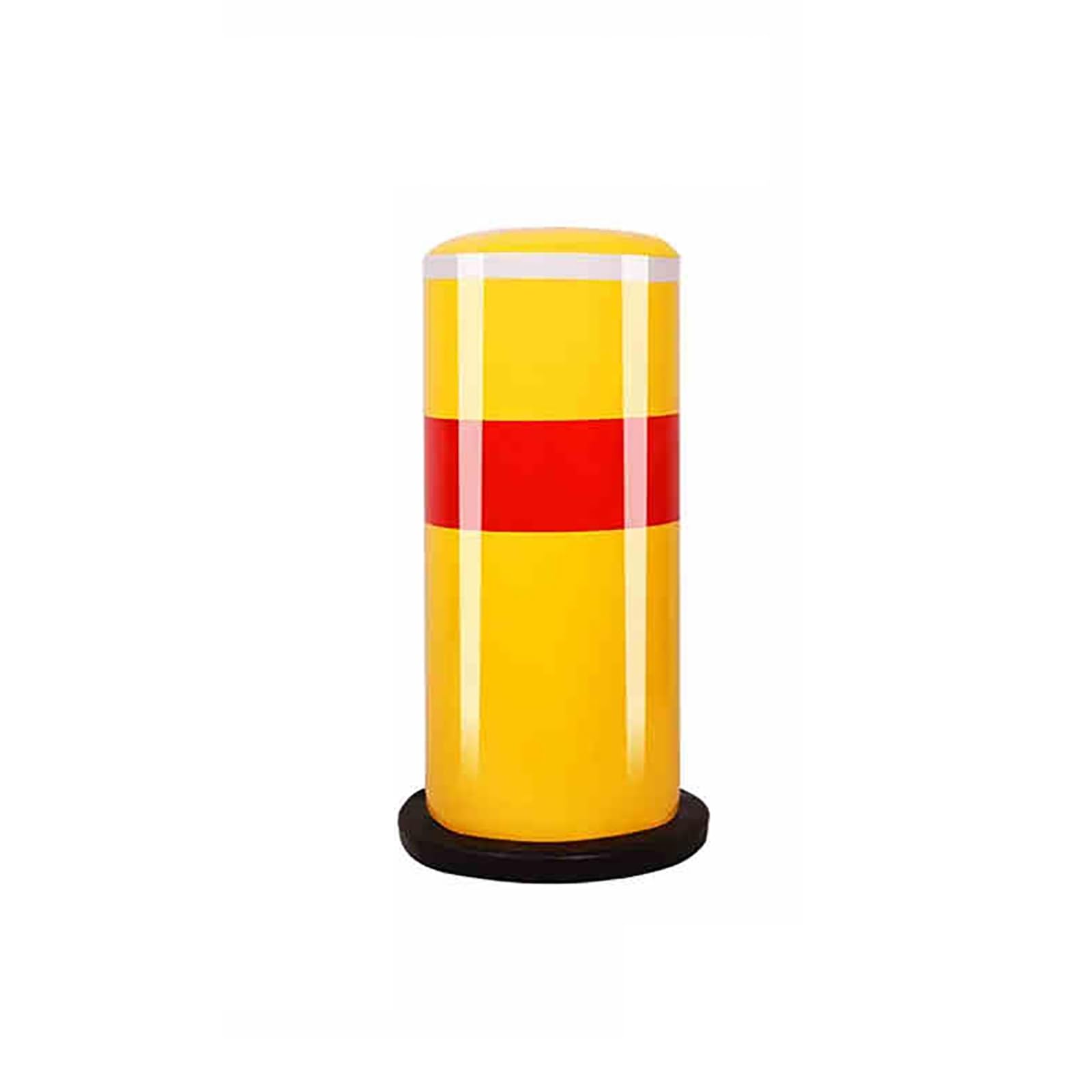 SGKOMN Reflective Yellow Steel Bollards - 8.6" Diameter Traffic Control Posts, 6PCS Parking Barriers with Safety Strips for Driveways & Roadway Protection, 1pcs-Yellow