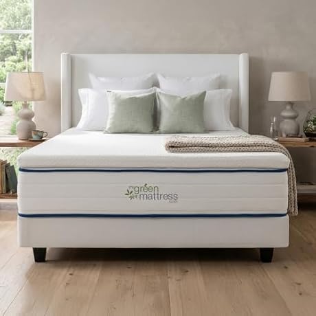My Green Mattress Organic Latex Mattress Topper - 2 Inch GOLS Certified Dunlop Latex, GOTS Cotton Removable Cover, Breathable Soft Comfort Layer for Mattress Upgrade, Natural Color - King