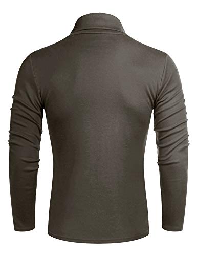 Image of Poriff Men's Casual Slim Fit Basic Tops Knitted Thermal Turtleneck Pullover Sweater