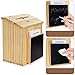 ZENFUN Wooden Suggestion Box with 50 Free Suggestion Cards, Natural Pinewood Ballot Comment Box Donation Box with Locking Hinged Lid for Countertop or Wall Mounted, 8.6