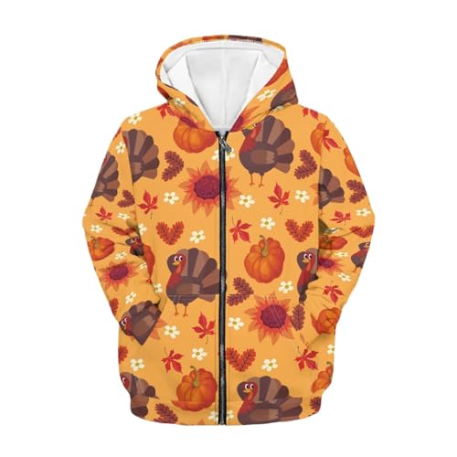 Image of Coloranimal Unisex Girls Boys Long Sleeve Casual Hoodies & Sweatshirts Tops Kids Zip Up Jacket Coat Age 6-16 Year