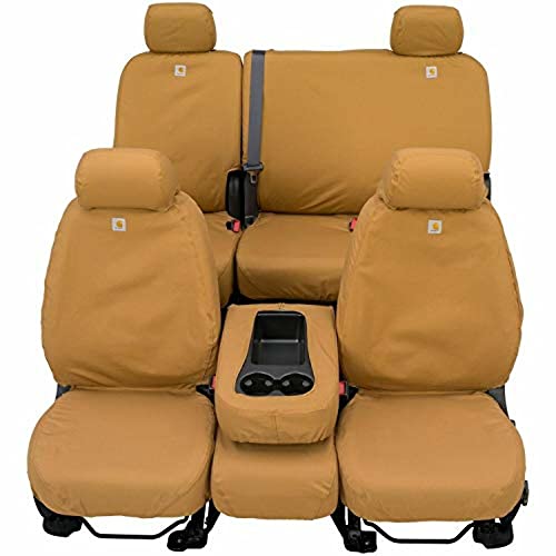 Covercraft Carhartt SeatSaver Custom Seat Covers | Fits 2016-2023 Toyota Tacoma | 1st Row Bucket Seats, Duck Weave Brown - Thumbnail 2