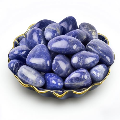 Image of Polished Stone Set Blue Aventurine Crystals, 0.8 inch Handpicked Tumbled Gemstones Rocks, Pebbles for Reiki, Chakra, Healing, Home Decor