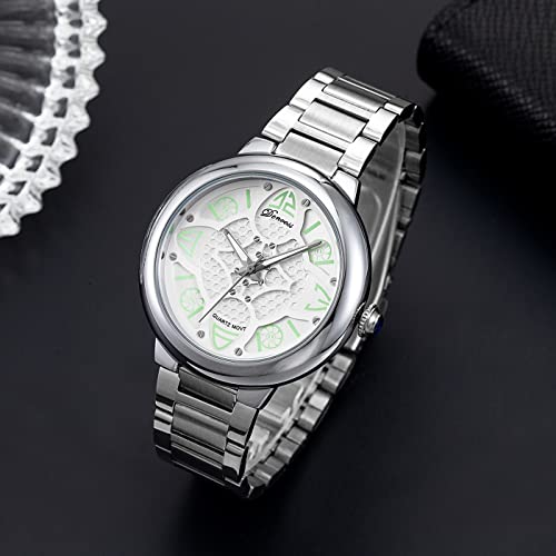 MASTOP Luxury Unisex Watches Hollowed Dial Analog Display Quartz Waterproof Elegant Causal Wristwatch2