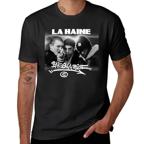 TIEGUAN La Haine L’Odio Gifts T-Shirt Vintage for a Boy Mens Workout Shirts Black 3XL