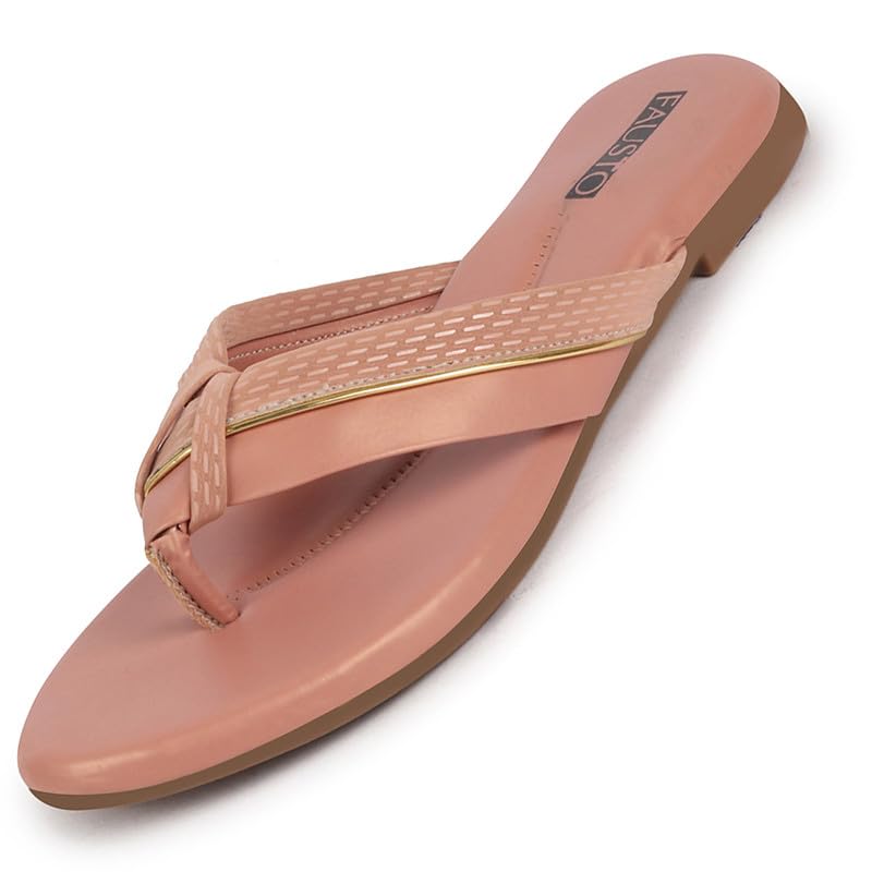 Image of FAUSTO Women's T-Strap Thong Slip On Flats Slippers