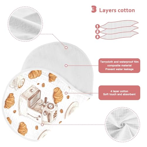 vvfelixl Baby Burp Cloths Retro Coffee Machine Baby Newborn Cotton Burping Cloths Set Babys Washcloths 4 Pack3