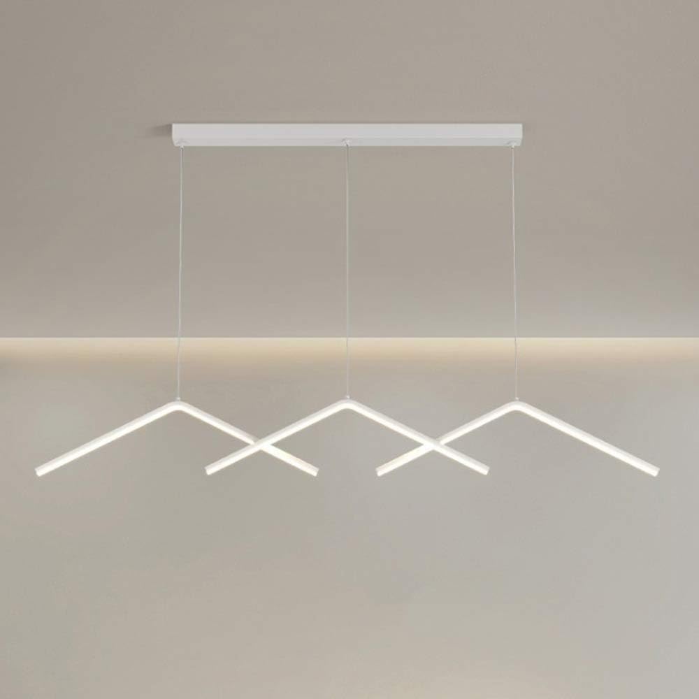Lustre linéaire à LED suspendu or et noir à intensité variable pour îlot cuisine et bar