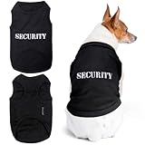 Parisian Pet Dog T-Shirt with Embroidered 'Security' Word Dog Tank Top - 100% Cotton, Breathable Puppy Security Clothes - Sleeveless Pet Vest - Machine Washable Shirt for Large Dogs - XL