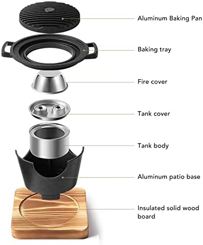 Miniatura 5 de Parrilla coreana para barbacoa, de tamaño pequeño, con alcohol o carbón, parrilla portátil sin humo para exteriores, interiores y pícnic, parrilla