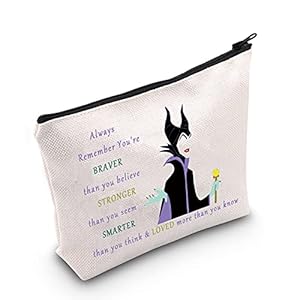 LEVLO Villains Movie Cosmetic Make Up Bag Movie Fans Gift You Are Braver Stronger Smarter Than You Think Villains Zipper Pouch Bag (Villains Bag)