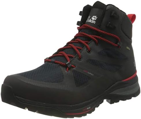 Jack Wolfskin Men's Force Striker Texapore Mid Hiking Shoe Boot, Phantom/Red, 10