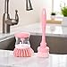 2Pcs Pink Dish Brush with Soap Dispenser,Soap Dispensing Brush, Kitchen Brush,Dish Pot Pan Sink Cleaning, Dish Brush Washing Utensils,Washing Up Liquid Soap Dispenser,Soap Dispensing Dish Brush