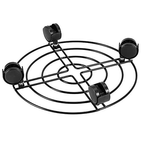 Funsuei 4 Packs 12 Inches Plant Caddy, Metal Iron Plant Caddy, Plant Stand With 360°Swivel Wheels For Indoor And Outdoor, Max Loading Capacity 110 Lbs, Black #TOP3