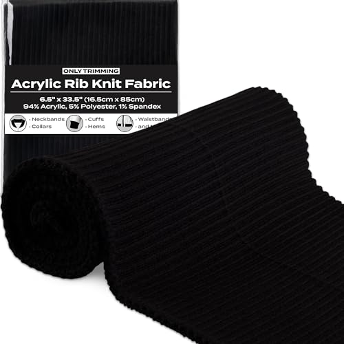 ONLY TRIMMING 2x2 Acrylic Rib Knit Fabric, Warm &...
