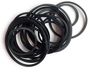 Mixed Square Cassette Tape Machine Recorder Rubber Belt 25/30/35/38/40/45/50/55/60/65MM (1/2 Perimeter) CD DVD Assorted Common Belt Repair Rebuild for Repair Maintenance - Black (Packs of 30)