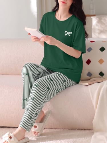 Image of Louis Luxe Cotton Blend Womens Korean Night Dress || Full Pyjama Set ||Korean Nightsuit || Women Nightwear ||Round Neck Full Sleeve Nightsuit || Loungewear || Everyday Nightdress (ND-10)