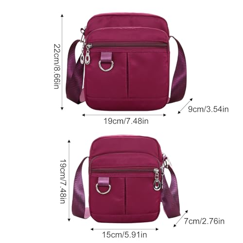 Lightweight Nylon Cloth Crossbody Bag for Women, Portable Multi Compartment Casual Shoulder Bag, for Travel or Sports2