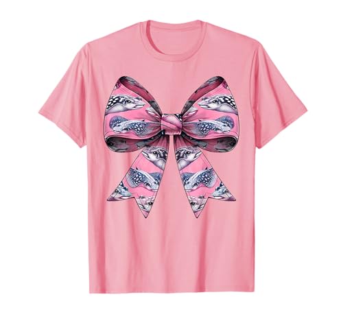 Coquette Bow Stingray Manta Ray Patrón Chica Mamá Rosa Camiseta