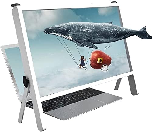 Weymilady スクリーン拡大鏡 ノートパソコンの画面拡大鏡 21インチ3d 調整可能角度電話プロジェクター電話スクリーンアンプ 映画 ノート パソコンの画面拡大鏡22最新バージョン 15 16 17 18 インチ携帯電話 ビデオ ゲーム用の調整可能角度スタンド付き 白 21 In