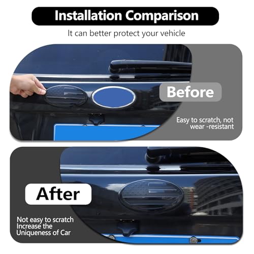 Image of Car Front Rear Emblems Trim Cover Compatible with Subaru Forester 2013-2018,ABS Car Front Rear Logo Trim Cover,Front Grille and Tailgate American Flag Decoration Emblems Accessories (2013-2018)