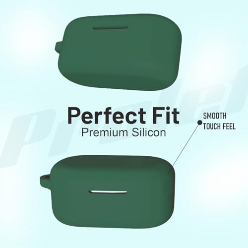 Image of EDNITA Earphone Case Cover Compatible for OnePlus Nord Buds 2r, Soft Silicone Skin Case Cover Shock-Absorbing Protective Case with Keychain - Pack of 1 (Green)