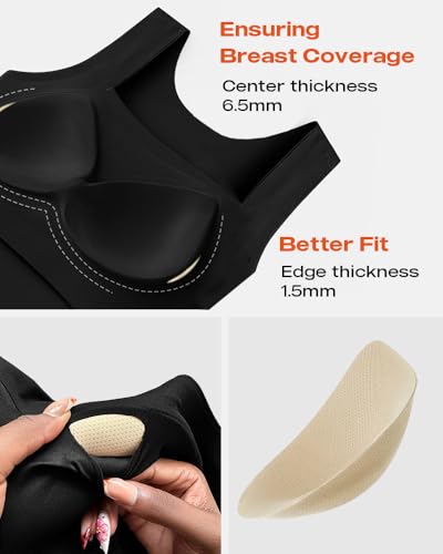 Image of CHICME Womens U Neck Shapewear Built-in Bra Tank High Strechy Sleeveless Slim Fit Tops Camisole Workout Tops