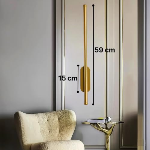 Image of Groeien Pack of 2 | Modern 3 Color LED Wall Sconce Luxe Baton Wall Light for Bedroom Living Room Corridor Lighting Fixtures Wall Mount(Warm+Natural+Coolwhite)(Luxe Baton, 2)