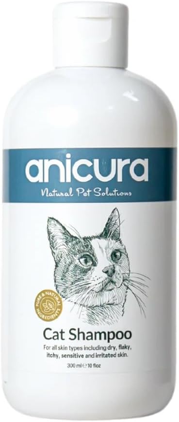 Anicura Natural Cat Shampoo 300ml – Soothing Relief for Dry, Itchy & Sensitive Skin – Moisturises & Nourishes – Suitable for Cats with Skin Allergies & Irritations
