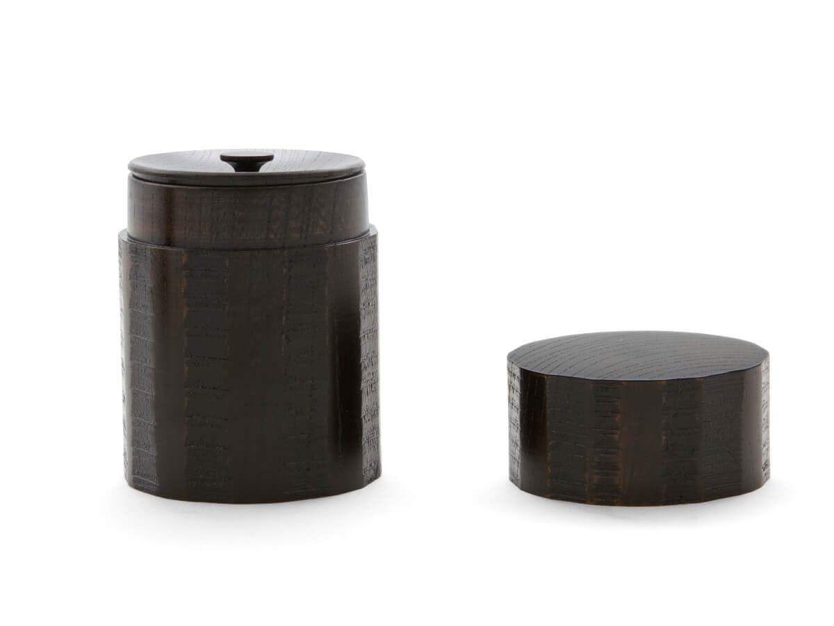 japanische Teedose ca. 150g losen Tee, Urushi Nuri, schwarz, Holz. Aroma-Deckel, von Hand gefertigt, Geschenk-Verpackung