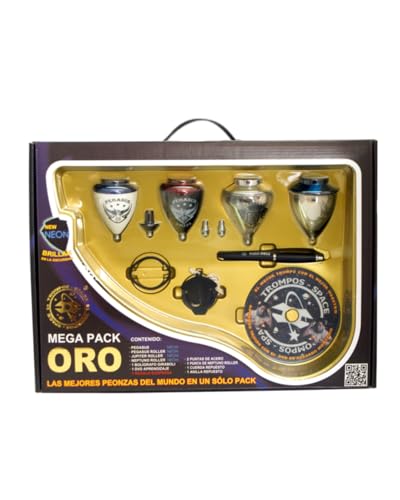 Xtreme Mega Pack Oro Neon - Maletín peonzas, color oro neón (Space 008000041)