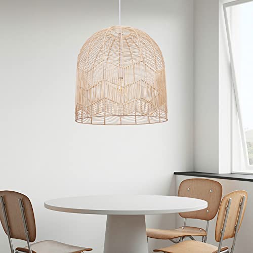 Arturesthome Hanging Ceiling Light Fixture For Kitchen, Handmade Rattan Pendant Lighting Basket Lampshades Chandelier Decoration For Living Room - 45Cmx45Cm #TOP3