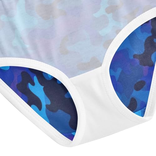 Blue Camouflage Underwear for Girls, Toddler Girl Briefs, Cotton Underwear for Girls, 2–8 Years4