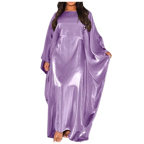Robe longue en satin fluide style caftan Abaya chic et mémorable