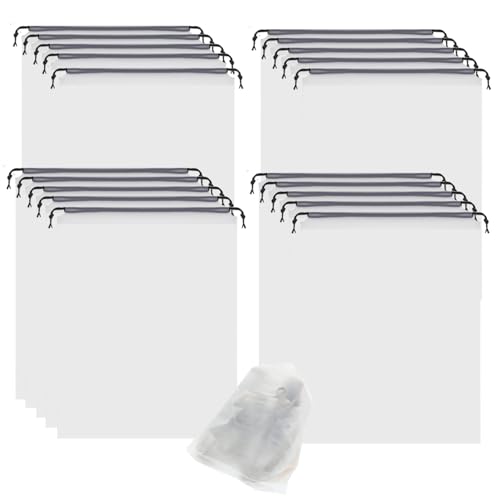 20Pack Shoe Bags for Travel 30 * 40CM Clear Drawstring Travel Shoe Bags for Packing Waterproof Dustproof Portable Travel Shoe Storage Bag with Rope for Men and Women