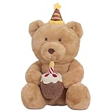 HAIJUNYA 16' Happy Birthday Bear Holding Cake Stuffed Animals, Kawaii Big Teddy Bear Plushies Toys, Cute Bears Gifts for Toddler Girls Boys, Birthday Party Easter Decorations ﻿