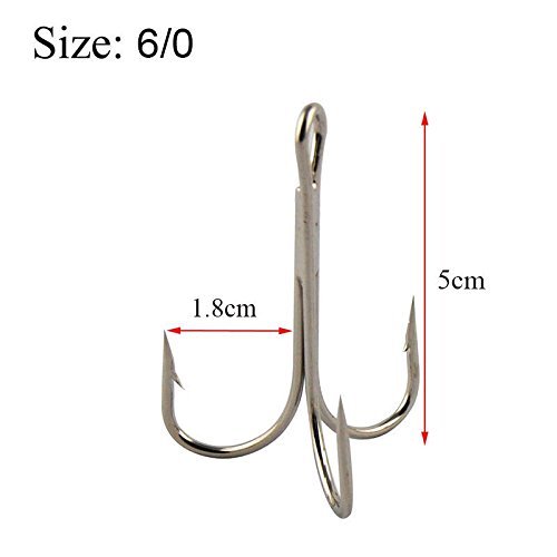 JSHANMEI ® 10PCS/Lot Strong Large Size Big Game Treble Fishing Hook Sea Fishhooks Saltwater Classic Treble Hooks (7/0) - Image 2