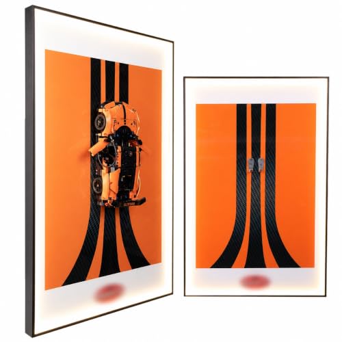 Image of Display Wallboard with Led for Lego Technic Bugatti Chiron Pur Sport 42222 | Display Wall Mount with Led Lights, Home Decor Adult Collectibles Wall Mount, Gift for Car Model Collectors(No Car Included)