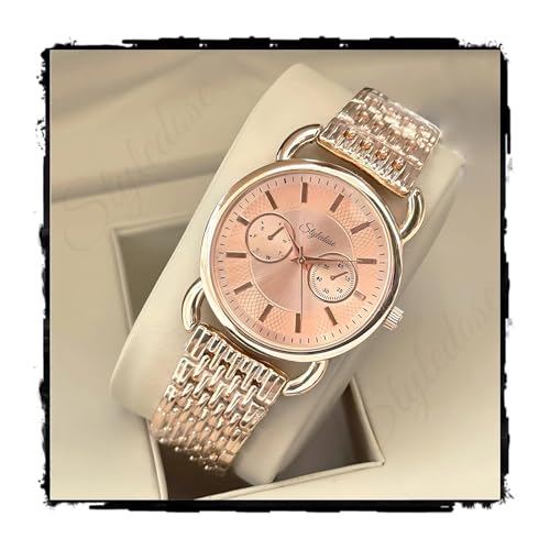 styledose Analog Stainless Steel Rose Gold Plated Women's Watch and Attractive Round Dial Watches for Women (Rose Gold)