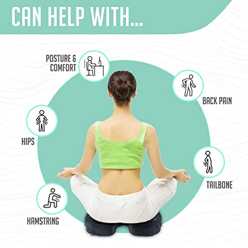 Premium Foldable Travel Seat Cushion - for Relief of Lower Back, Sciatic, Butt and Tailbone Pain - for Home & Office Use, Perfect for Travel or Driving - Coccyx Seat Cushion