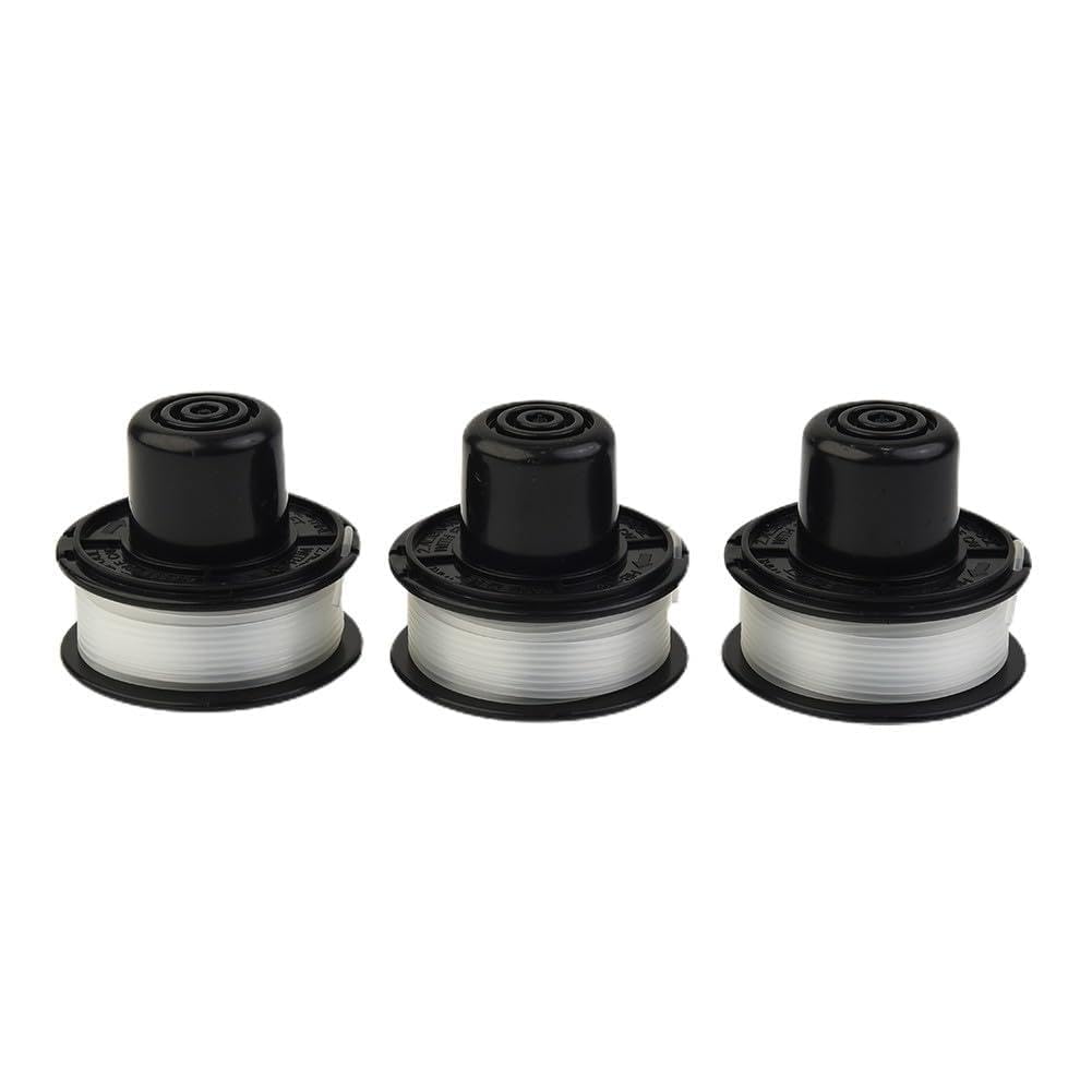 WheatThrive Trimmer Head, Grass Trimmer Line, Bump Feed Spool, 6m Nylon String, 3 Pack for Black & Decker A6226 GL250 GL310 GL360