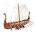 Old Modern Handicrafts Collectible Wood Drakkar Viking Wooden Boat Model - Made from Premium Quality Wood - 25.0L x 7.0W x 20.0H Inches
