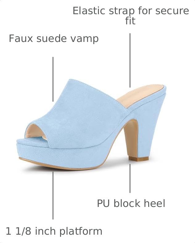 Image of Allegra K Women's Open Toe Platform Chunky Heel Slides Sandals