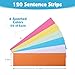 120Pcs Colored Sentence Strips for Teacher Supplies, 3” x 12” Ruled Word Learning Strips for Writing Words (6 Colors)