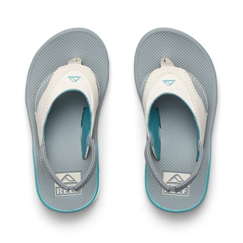 REEF Boys Sandals, Toddler/Little Kid Fanning, Tan/Grey/Blue, 5 - image 6